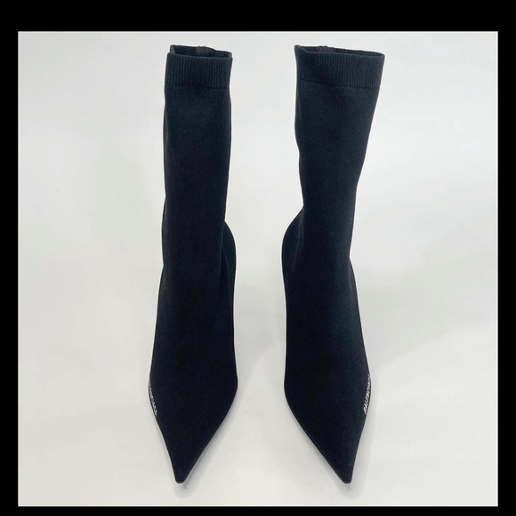 Balenciaga Logo black knit ankle boots - Picture 10 of 10